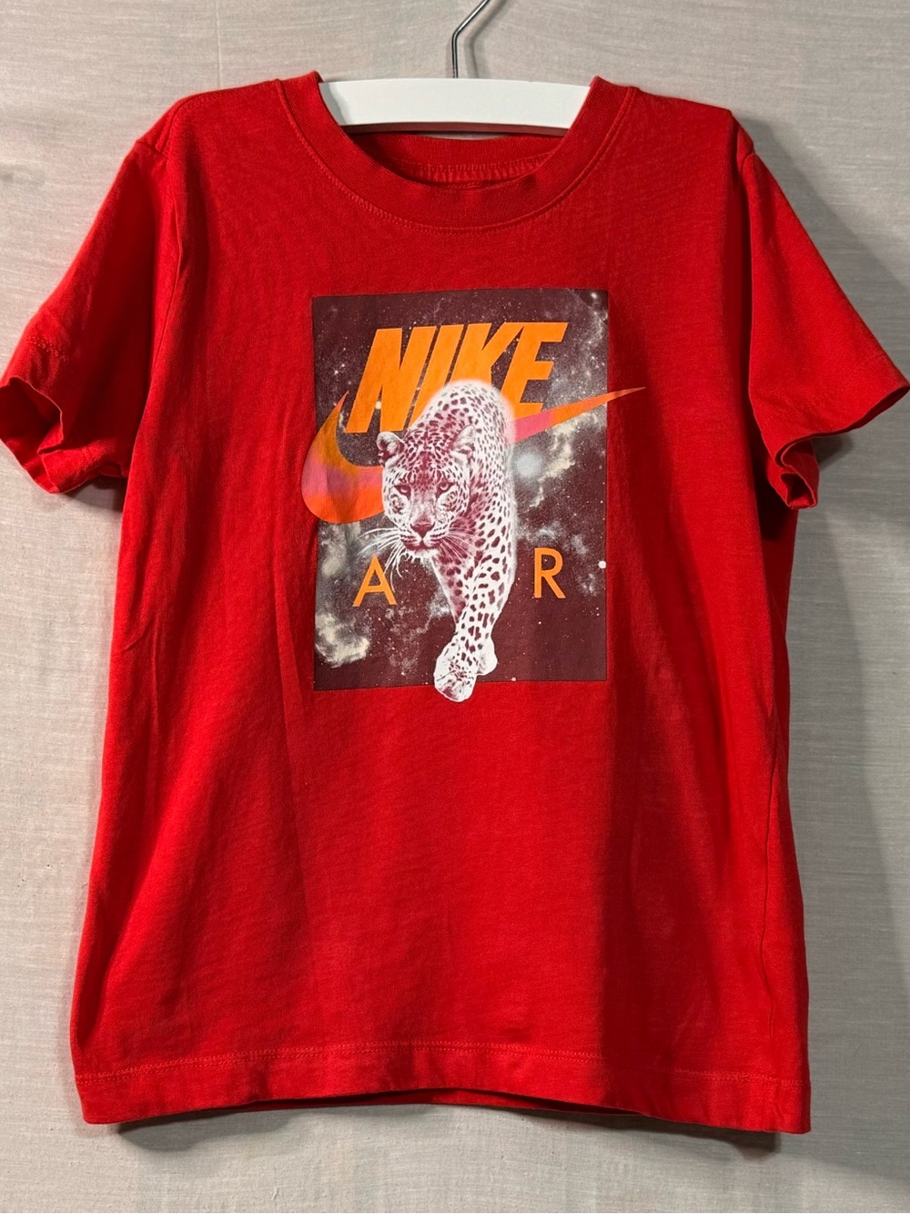 Nike Boys Air Leopard Graphic T-Shirt Red XS NWOT